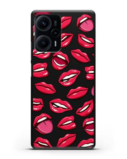 Чехол со стикерами Губы силиконовый для Xiaomi Poco F5