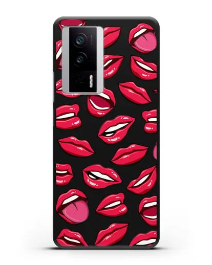 Чехол со стикерами Губы силиконовый для Xiaomi Poco F5 Pro