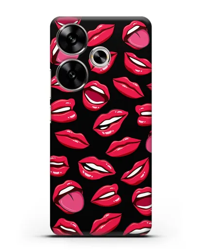 Чехол со стикерами Губы силиконовый для Xiaomi Poco F6