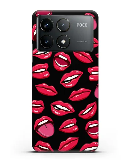 Чехол со стикерами Губы силиконовый для Xiaomi Poco F6 Pro