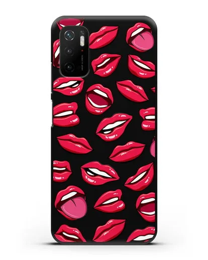Чехол со стикерами Губы силиконовый для Xiaomi Poco M3 Pro