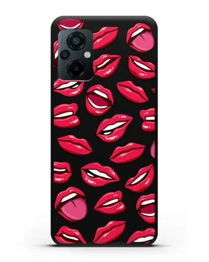 Чехол со стикерами Губы силиконовый для Xiaomi Poco M5