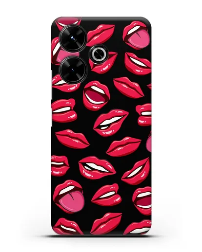 Чехол со стикерами Губы силиконовый для Xiaomi Poco M6