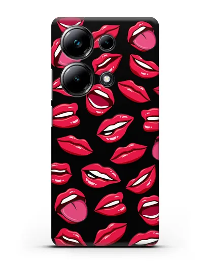 Чехол со стикерами Губы силиконовый для Xiaomi Poco M6 Pro