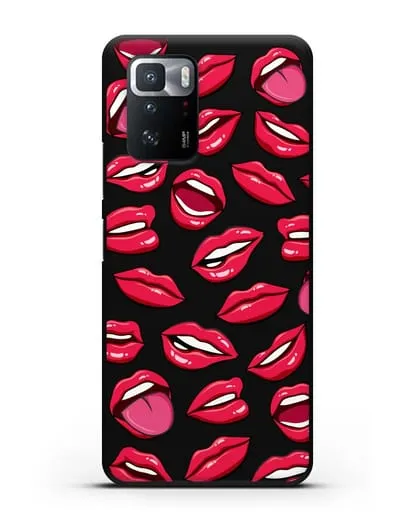 Чехол со стикерами Губы силиконовый для Xiaomi Poco X3 GT