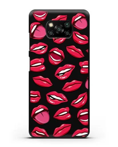 Чехол со стикерами Губы силиконовый для Xiaomi Poco X3 Pro