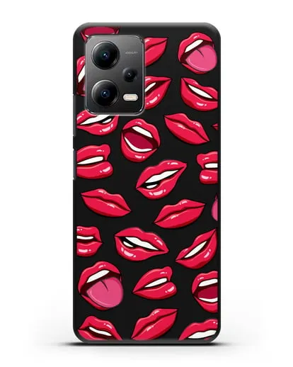 Чехол со стикерами Губы силиконовый для Xiaomi Poco X5