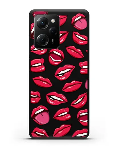 Чехол со стикерами Губы силиконовый для Xiaomi Poco X5 Pro