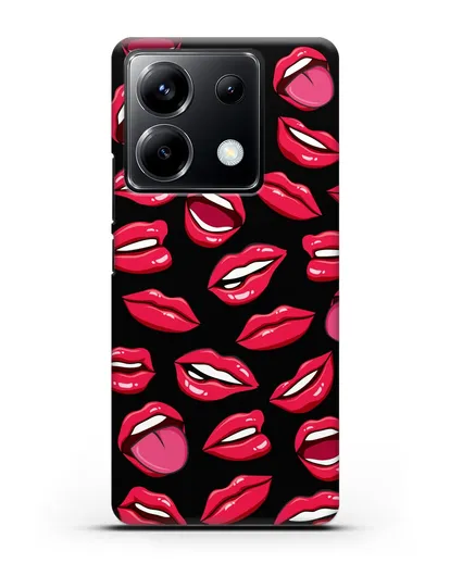 Чехол со стикерами Губы силиконовый для Xiaomi Poco X6