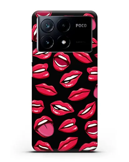 Чехол со стикерами Губы силиконовый для Xiaomi Poco X6 Pro