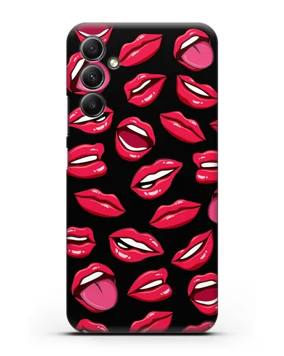 Чехол со стикерами Губы силиконовый для Samsung Galaxy A34 [SM-A346]