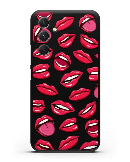 Чехол со стикерами Губы силиконовый для Samsung Galaxy A54 [SM-A536]