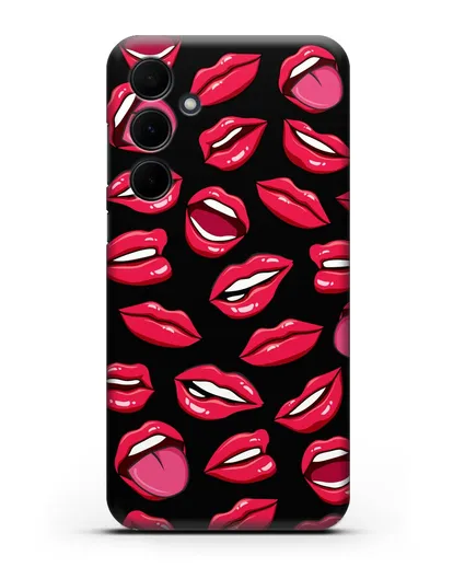 Чехол со стикерами Губы силиконовый для Samsung Galaxy A55 [SM-A556]
