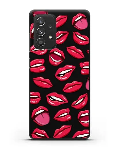 Чехол со стикерами Губы силиконовый для Samsung Galaxy A53