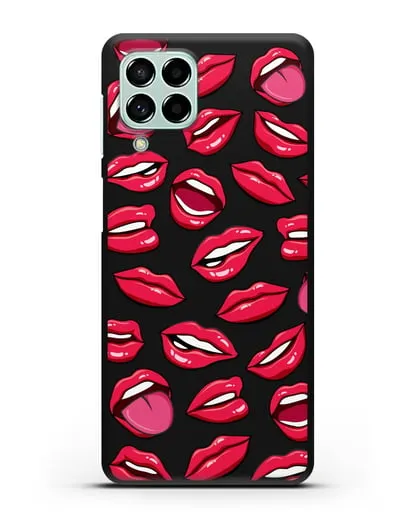 Чехол со стикерами Губы силиконовый для Samsung Galaxy M53 [SM-M536]