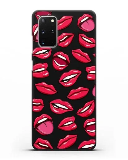 Чехол со стикерами Губы силиконовый для Samsung Galaxy S20 Plus [SM-G985F]
