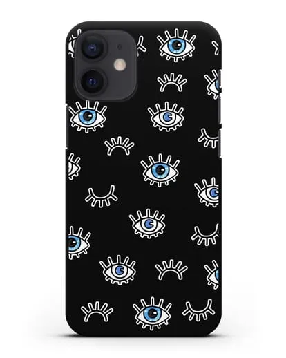 Чехол со стикерами Глаза силиконовый для iPhone 12 mini