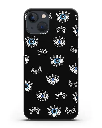 Чехол со стикерами Глаза силиконовый для iPhone 13