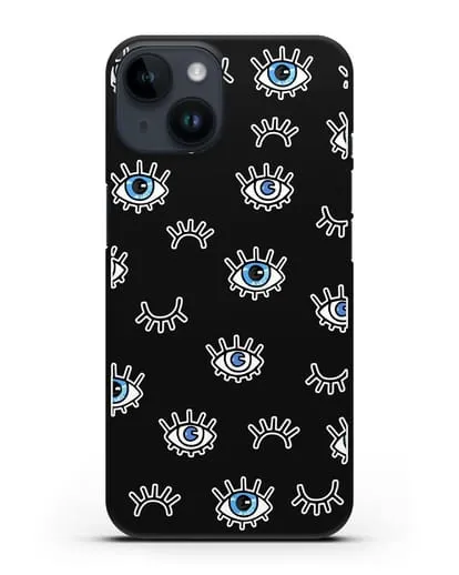 Чехол со стикерами Глаза силиконовый для iPhone 14