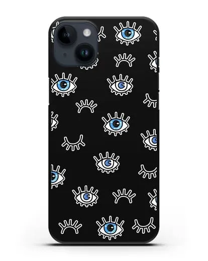 Чехол со стикерами Глаза силиконовый для iPhone 14 Plus