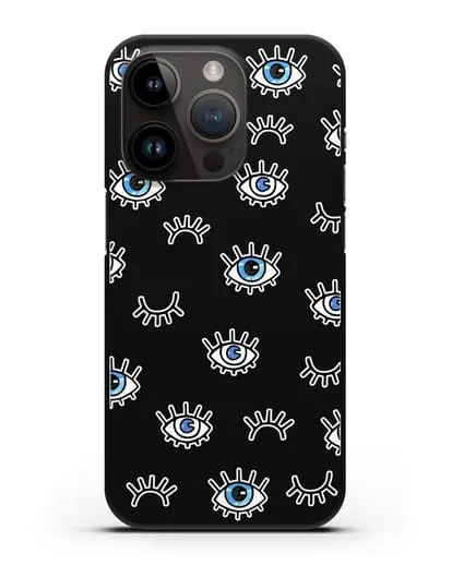 Чехол со стикерами Глаза силиконовый для iPhone 14 Pro