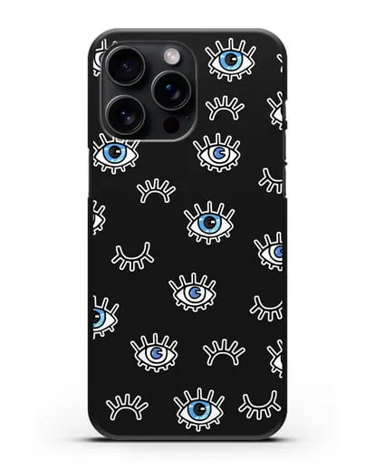 Чехол со стикерами Глаза силиконовый для iPhone 15 Pro Max