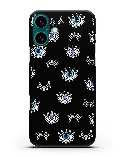 Чехол со стикерами Глаза силиконовый для iPhone 16 Plus