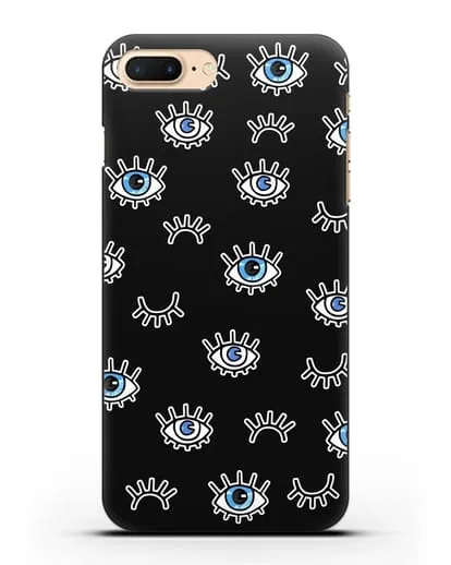 Чехол со стикерами Глаза силиконовый для iPhone 8 Plus