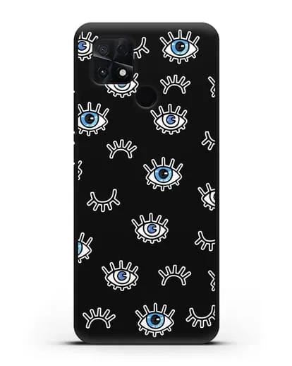 Чехол со стикерами Глаза силиконовый для Xiaomi Poco C40