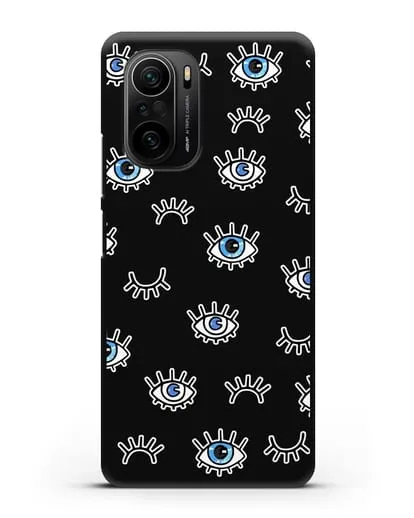 Чехол со стикерами Глаза силиконовый для Xiaomi Poco F3