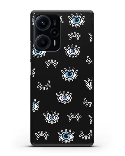 Чехол со стикерами Глаза силиконовый для Xiaomi Poco F5