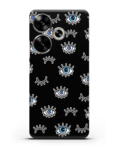 Чехол со стикерами Глаза силиконовый для Xiaomi Poco F6