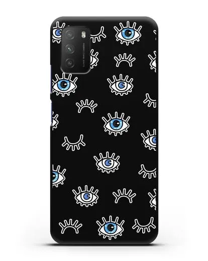 Чехол со стикерами Глаза силиконовый для Xiaomi Poco M3