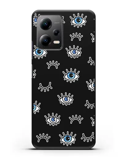 Чехол со стикерами Глаза силиконовый для Xiaomi Poco X5