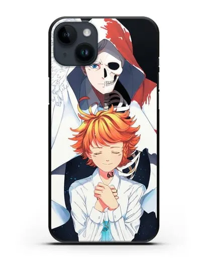 Чехол аниме Обещанный Неверленд - Норман и Эмма силиконовый для iPhone 14 Plus