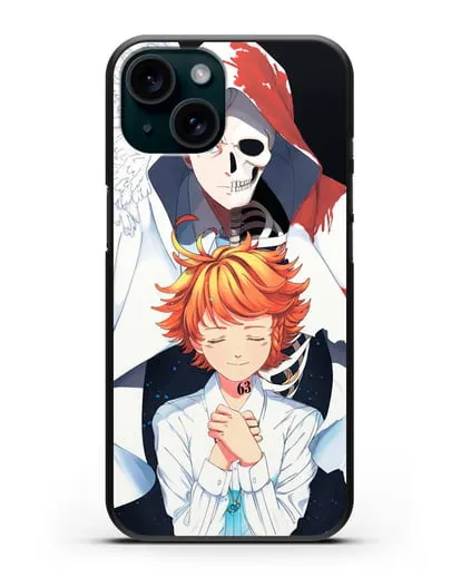 Чехол аниме Обещанный Неверленд - Норман и Эмма силиконовый для iPhone 15