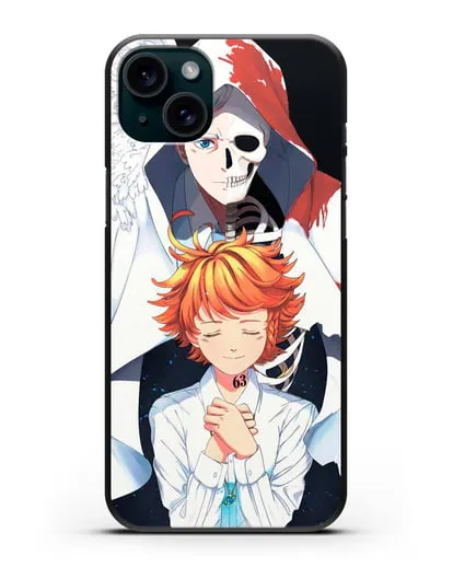 Чехол аниме Обещанный Неверленд - Норман и Эмма силиконовый для iPhone 15 Plus