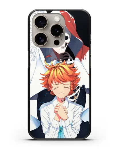 Чехол аниме Обещанный Неверленд - Норман и Эмма силиконовый для iPhone 15 Pro