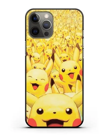 Чехол аниме Покемон - Толпа Пикачу силиконовый для iPhone 12 Pro Max