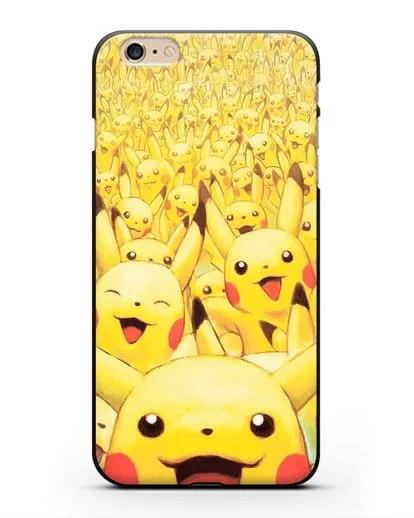 Чехол аниме Покемон - Толпа Пикачу силиконовый для iPhone 6 Plus