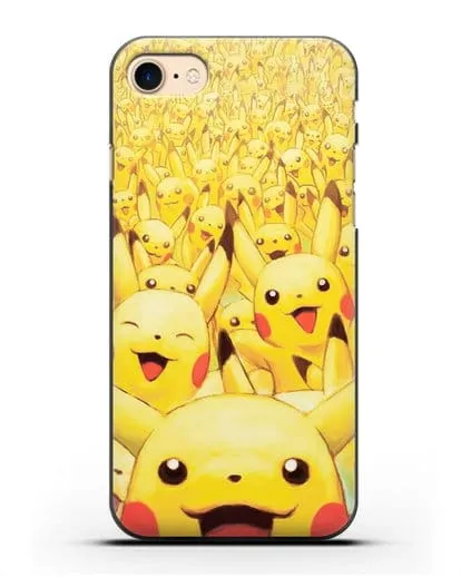 Чехол аниме Покемон - Толпа Пикачу силиконовый для iPhone 8
