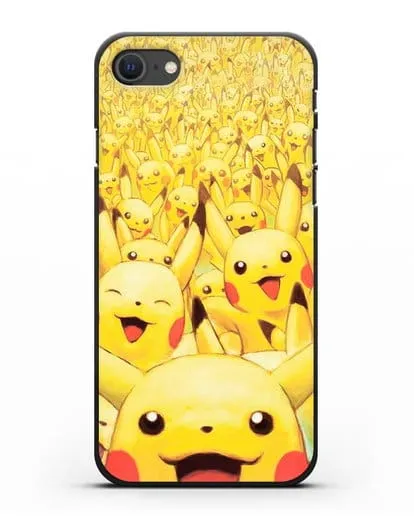 Чехол аниме Покемон - Толпа Пикачу силиконовый для iPhone SE 2020