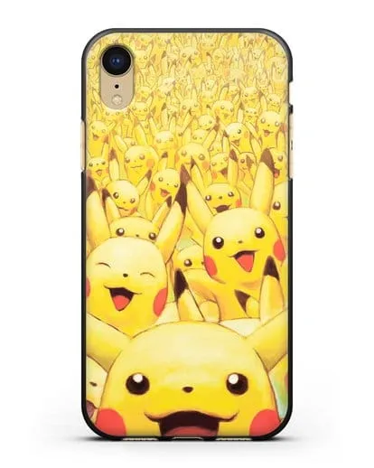 Чехол аниме Покемон - Толпа Пикачу силиконовый для iPhone XR