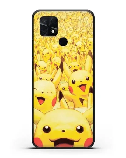 Чехол аниме Покемон - Толпа Пикачу силиконовый для Xiaomi Poco C40