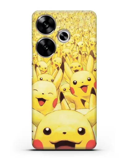 Чехол аниме Покемон - Толпа Пикачу силиконовый для Xiaomi Poco F6