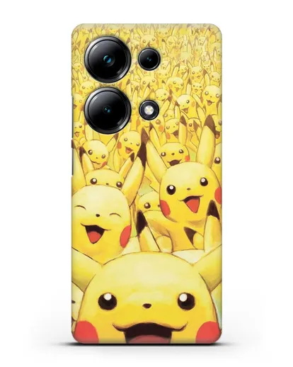 Чехол аниме Покемон - Толпа Пикачу силиконовый для Xiaomi Poco M6 Pro
