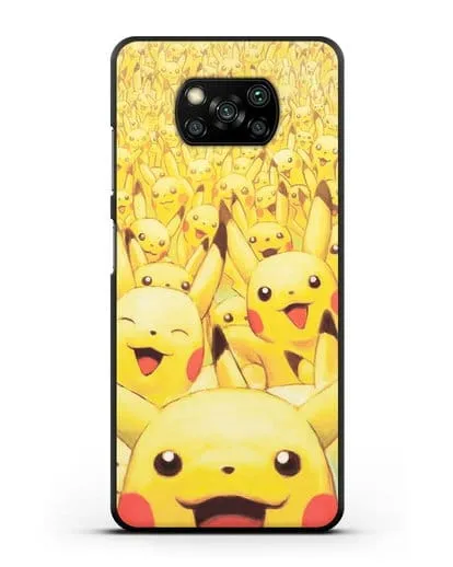 Чехол аниме Покемон - Толпа Пикачу силиконовый для Xiaomi Poco X3