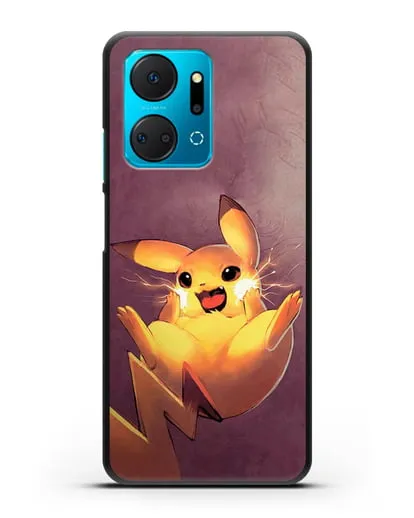 Чехол аниме Покемон - Озорной Пикачу силиконовый для Honor X7a Plus