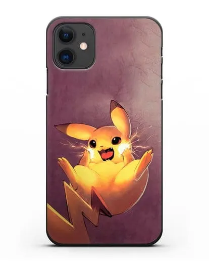 Чехол аниме Покемон - Озорной Пикачу силиконовый для iPhone 11