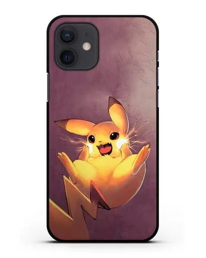 Чехол аниме Покемон - Озорной Пикачу силиконовый для iPhone 12